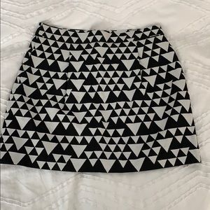 J Crew Black and White Triangle Skirt